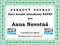 Dárkový poukaz: Kurz KAPAP - Ženská sebeobrana ZDARMA